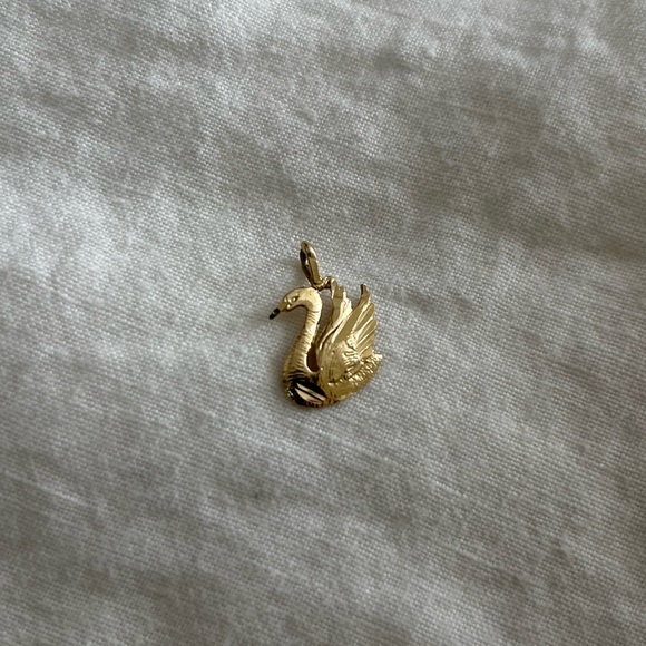 Jewelry - 14K Yellow Gold Swan Bird Charm for Bracelet or Necklace